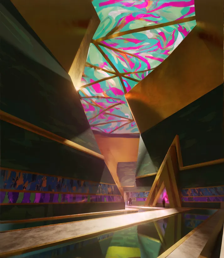 3D Gallery modeled as a virtual space for a VR Art Exposition