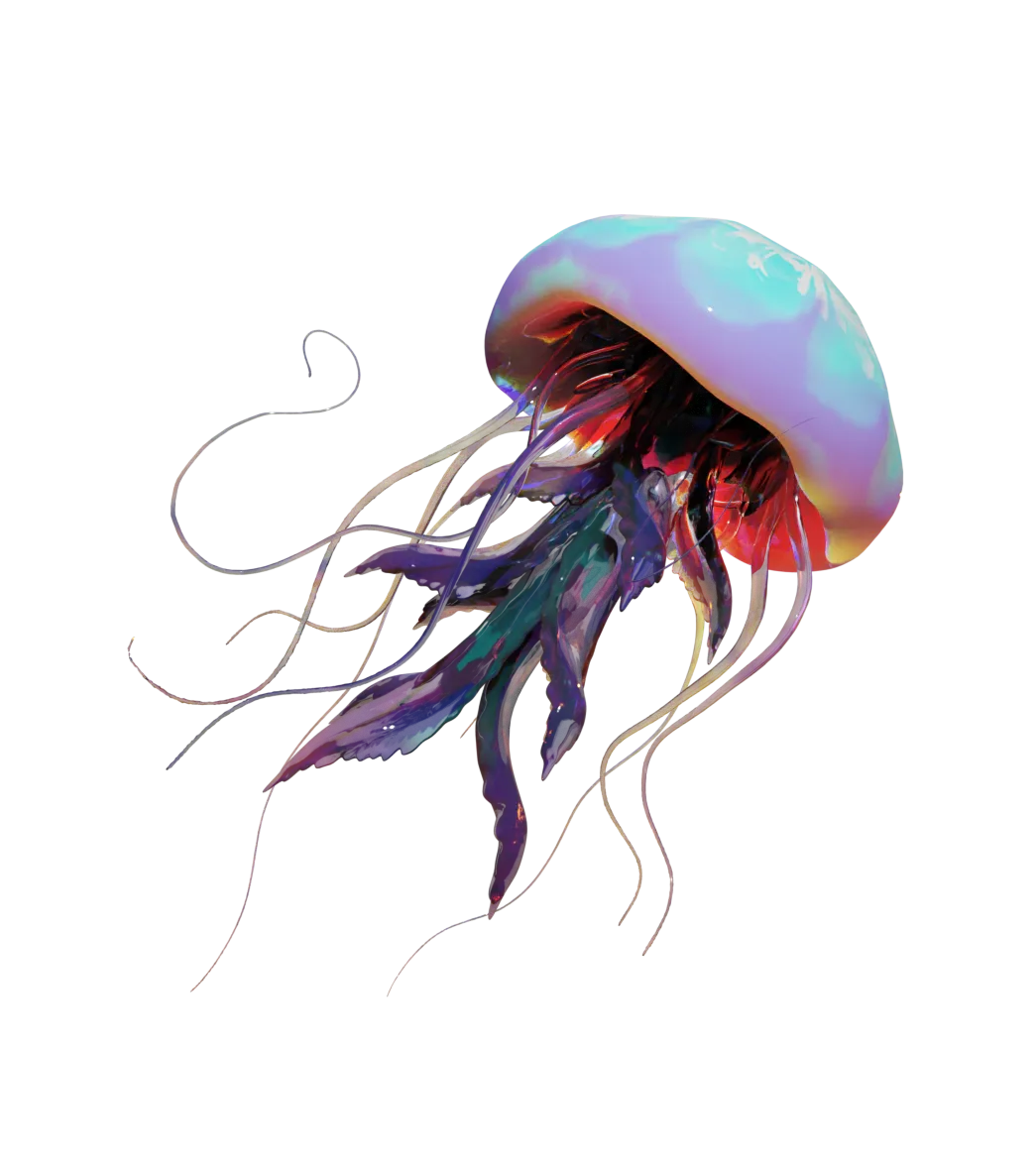 Crystal Jellyfishes modeled for a 3D animation